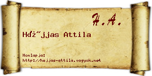 Héjjas Attila névjegykártya